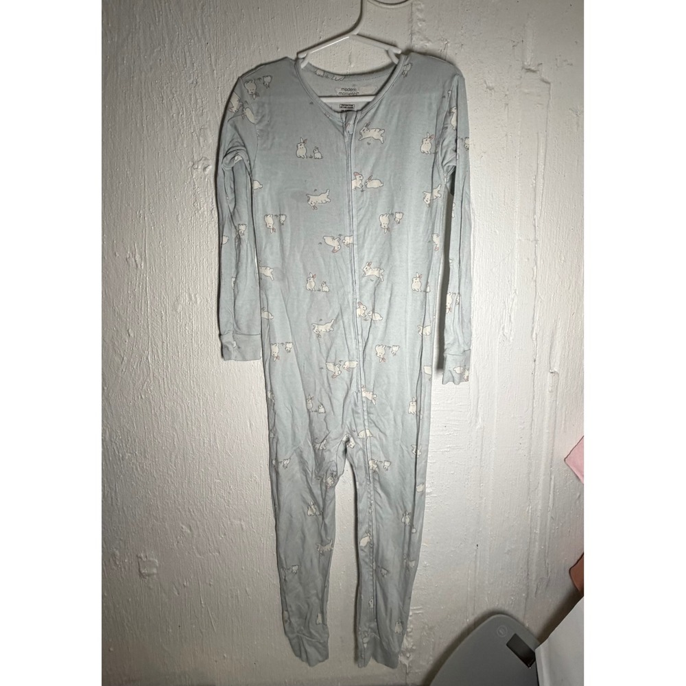 Modern Moments Toddler 5T Bunny Rabbit Zip Up Footless Sleeper Blue